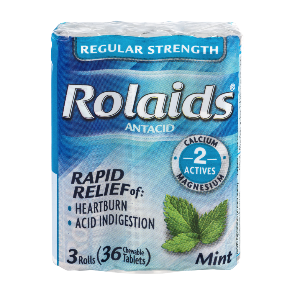 slide 1 of 6, Rolaids Regular Strength Mint Antacid Tablets, 3 pk; 12 ct