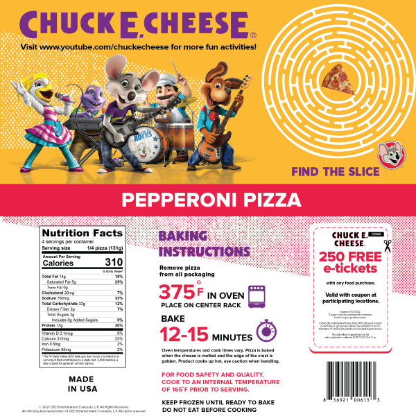 slide 4 of 4, Chuck E Cheese Pepperoni Pizza, 18.55 oz