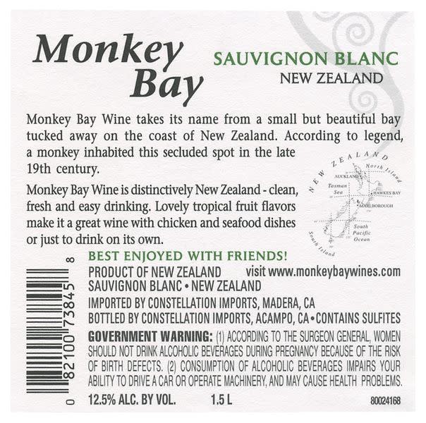 slide 2 of 2, Monkey Bay Sauvignon Blanc White Wine, 1.5 L Bottle, 50.72 fl oz