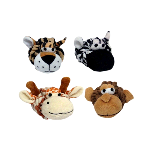 slide 1 of 1, Meijer Safari Animals Rope Head Dog Toy, 4, 1 ct