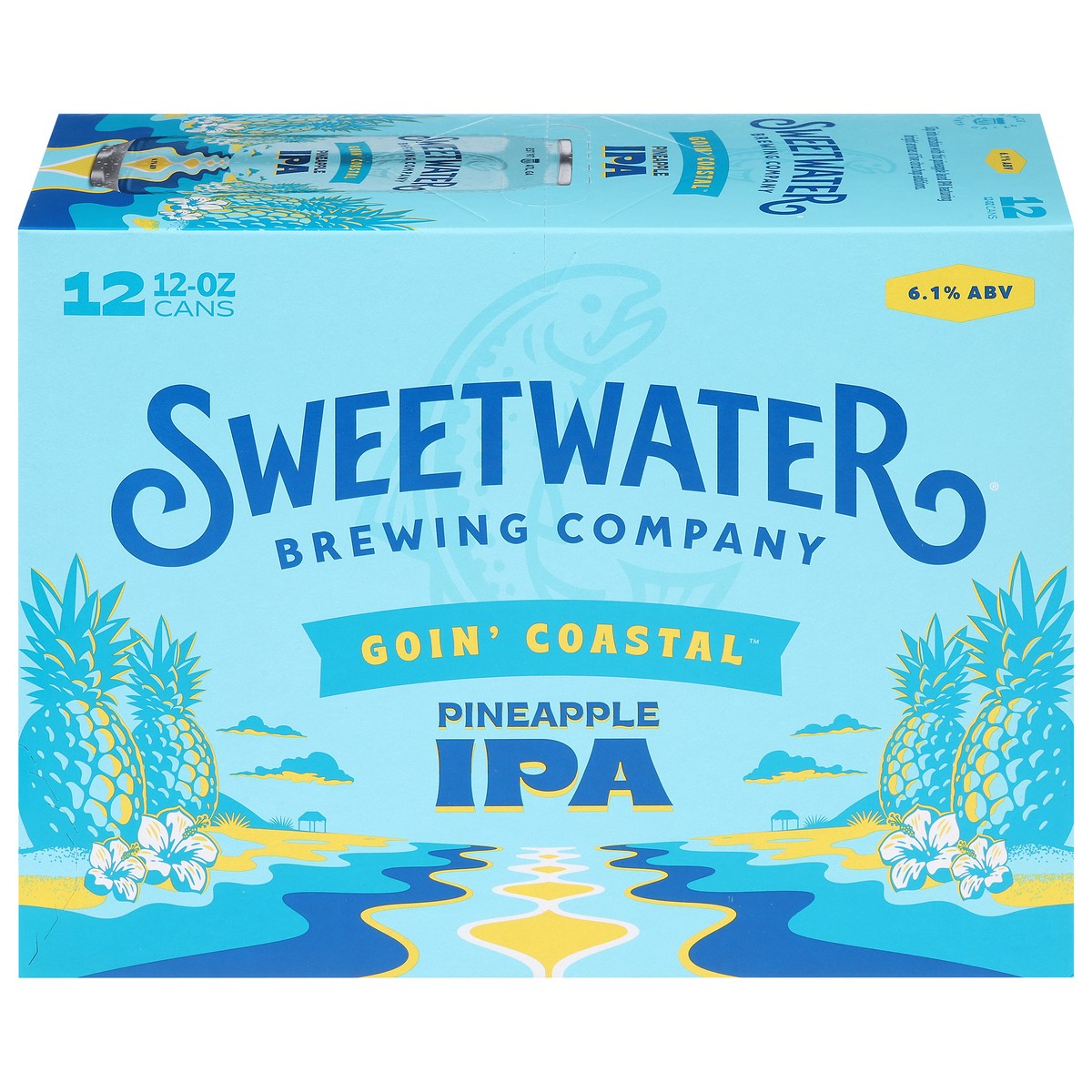 slide 1 of 9, SweetWater Brewing Company Pineapple IPA Goin' Coastal Beer 12 - 12 oz Cans, 12 ct
