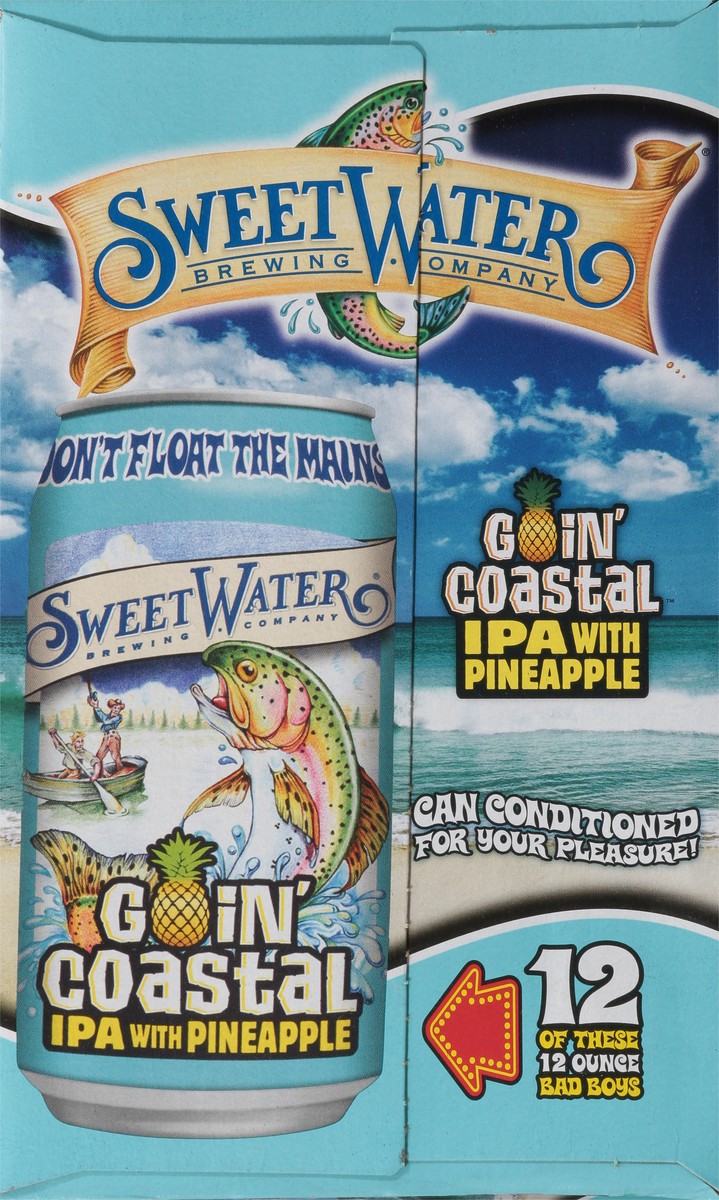 slide 7 of 9, SweetWater Brewing Company IPA Goin' Coastal Beer 12 - 12 oz Cans, 12 ct; 12 fl oz