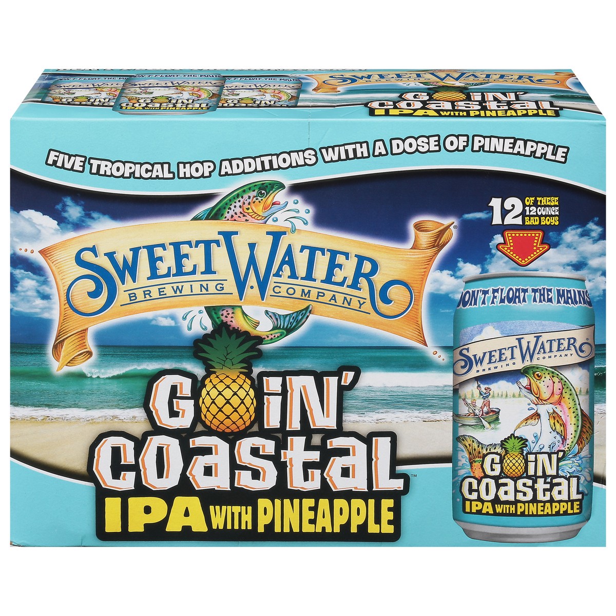 slide 1 of 9, SweetWater Brewing Company IPA Goin' Coastal Beer 12 - 12 oz Cans, 12 ct