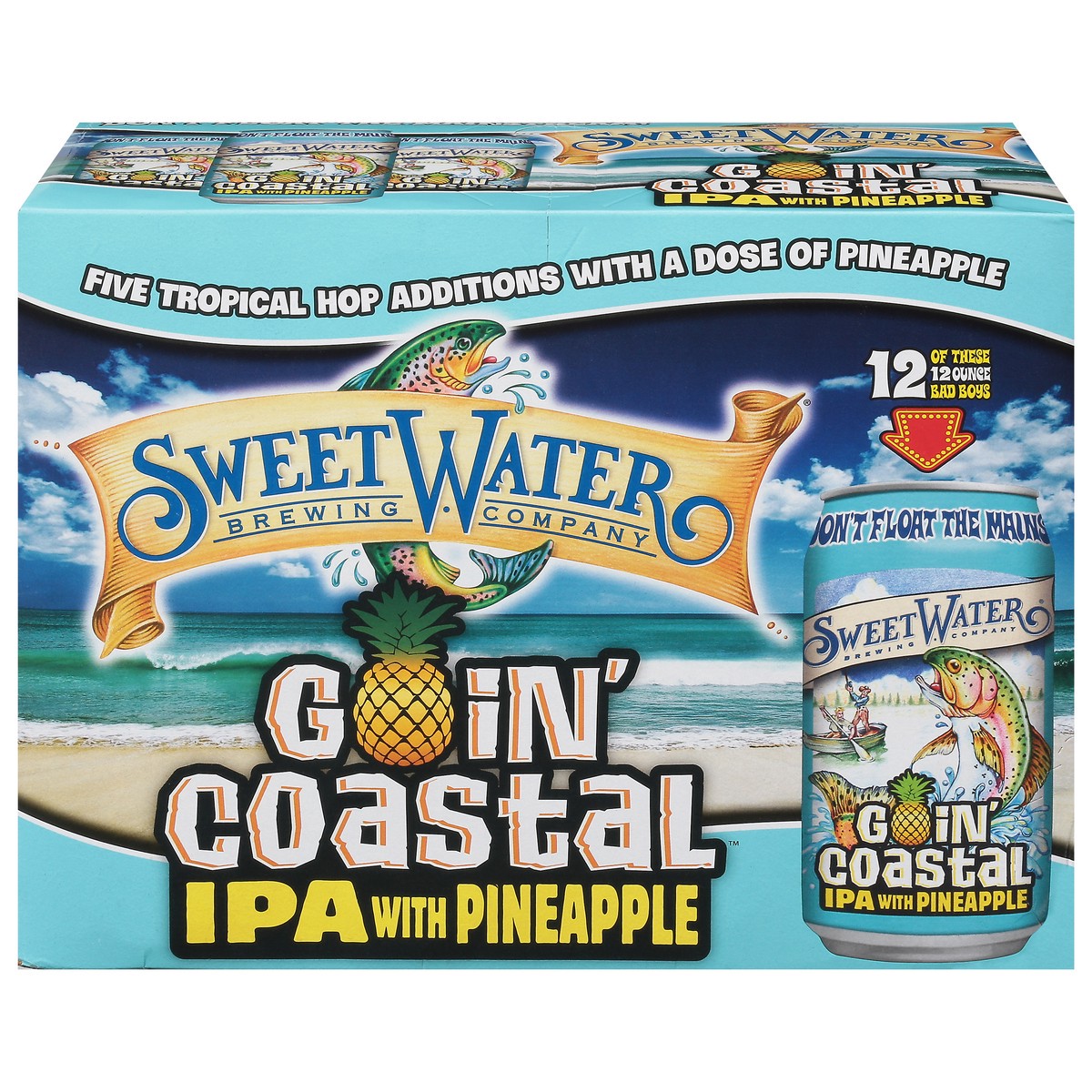 slide 1 of 9, SweetWater Brewing Company IPA Goin' Coastal Beer 12 - 12 oz Cans, 12 ct; 12 fl oz