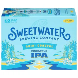 SweetWater Brewing Company Pineapple IPA Goin' Coastal Beer, 12 Pack 12 fl oz Cans