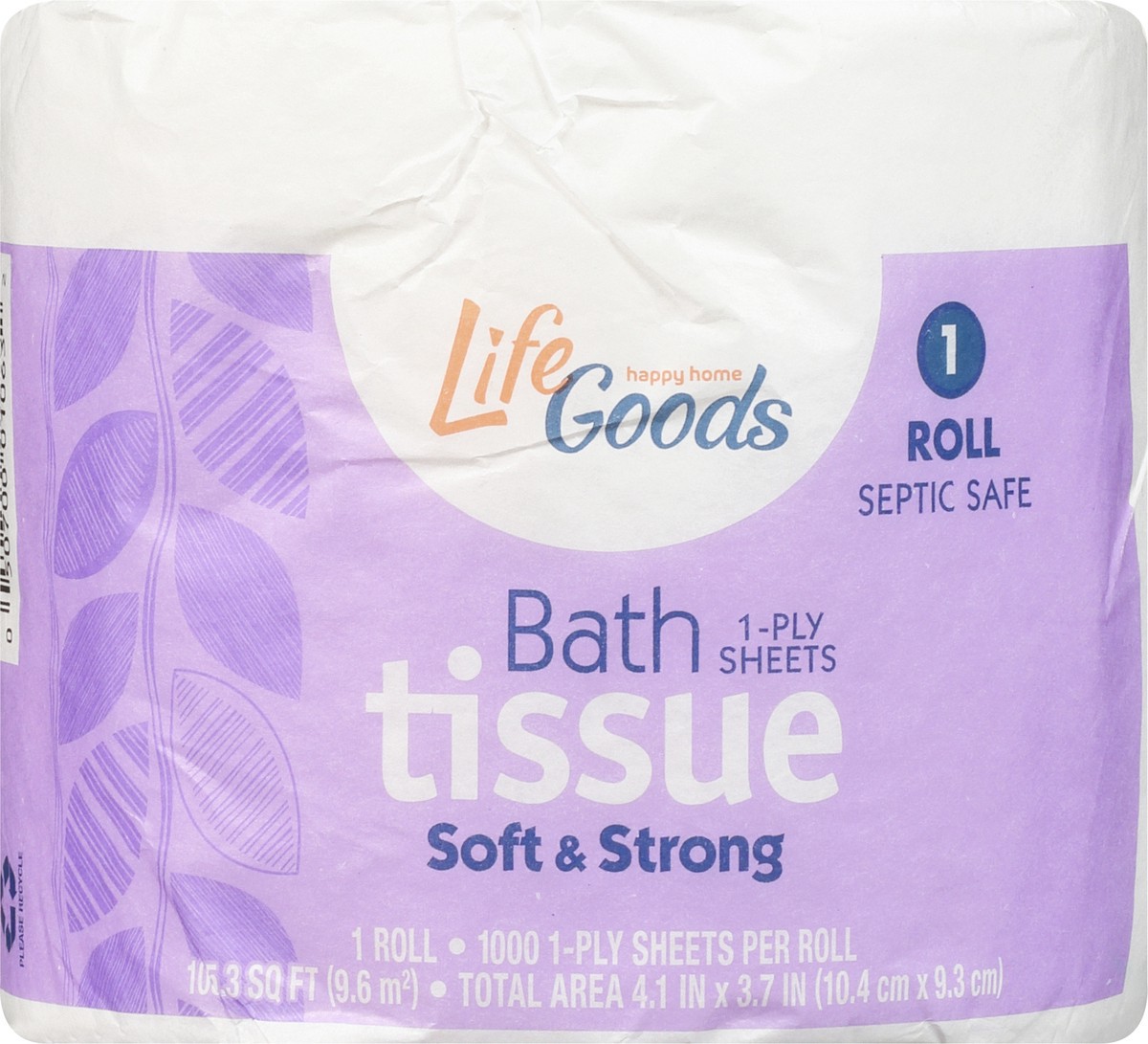 slide 11 of 11, Life Goods 1-Ply Sheets Soft & Strong Bath Tissue 1 ea, 1 ct