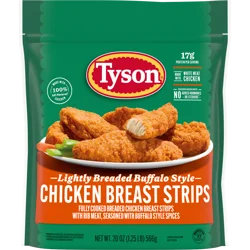 Tyson Frozen Lightly Breaded Buffalo Style Chicken Strips, 20 oz