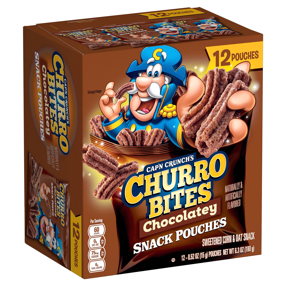 slide 1 of 1, Cap'n Crunch Snack Pouches, Chocolatey, 12 Pack, 12 ct