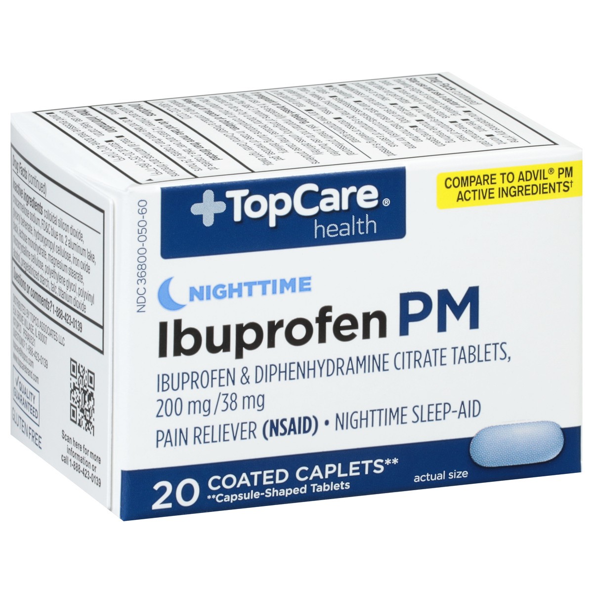 slide 2 of 9, Topcare First Aid Iburpofen Pm Cap, 20 ct