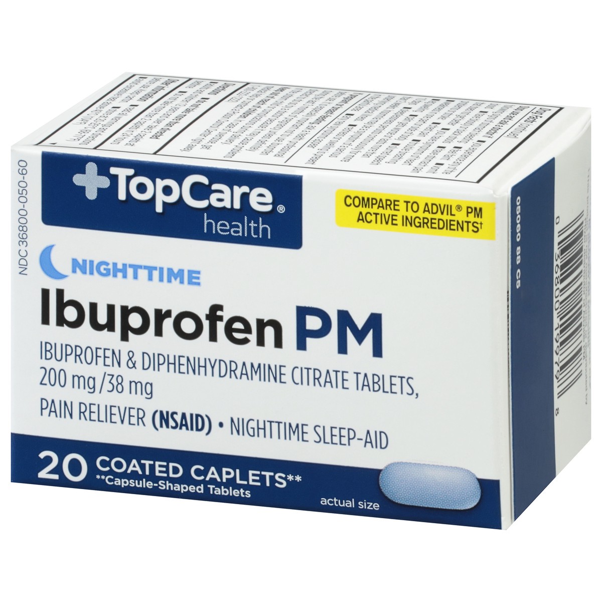 slide 3 of 9, Topcare First Aid Iburpofen Pm Cap, 20 ct