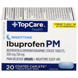 TopCare Health Nighttime 200 mg Ibuprofen PM 20 Coated Caplets