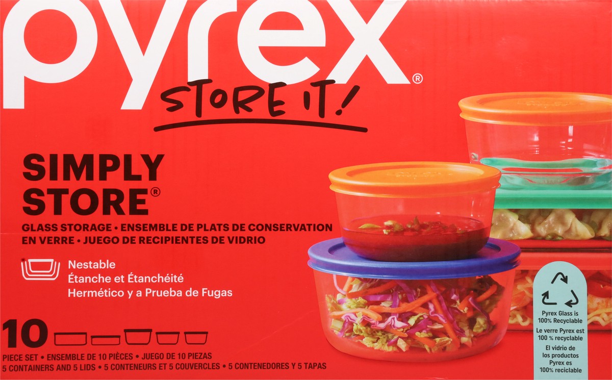 slide 5 of 11, Pyrex Simply Store Glass Storage 10 ea, 10 ct