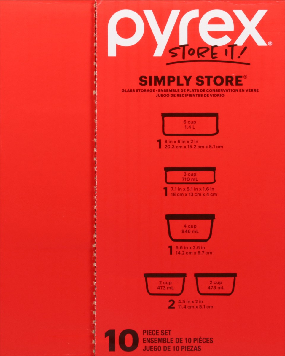 slide 4 of 11, Pyrex Simply Store Glass Storage 10 ea, 10 ct