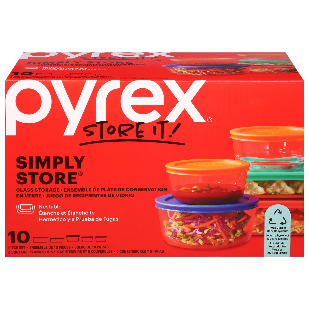 slide 10 of 11, Pyrex Simply Store Glass Storage 10 ea, 10 ct