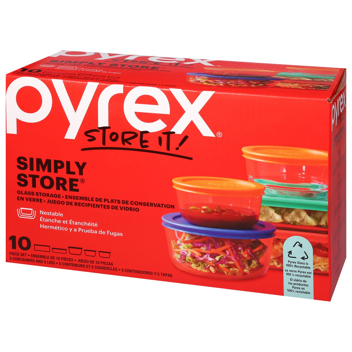 slide 9 of 11, Pyrex Simply Store Glass Storage 10 ea, 10 ct