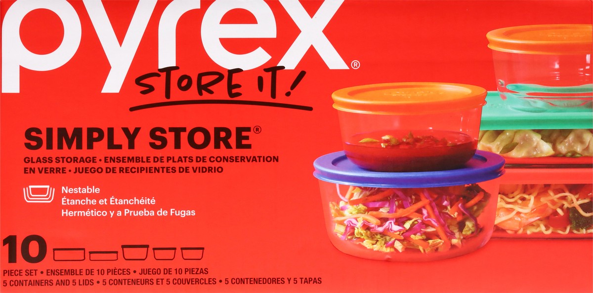 slide 8 of 11, Pyrex Simply Store Glass Storage 10 ea, 10 ct