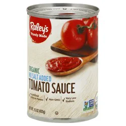 Raleys Raley's Organic Tomato Sauce No Sodium Added 15 Oz