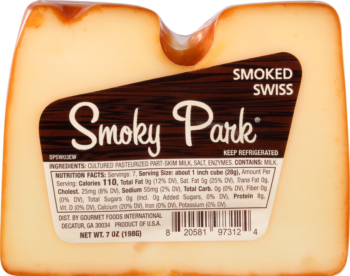 slide 1 of 1, Smoky Park Smoked Swiss Cheese, 7 oz