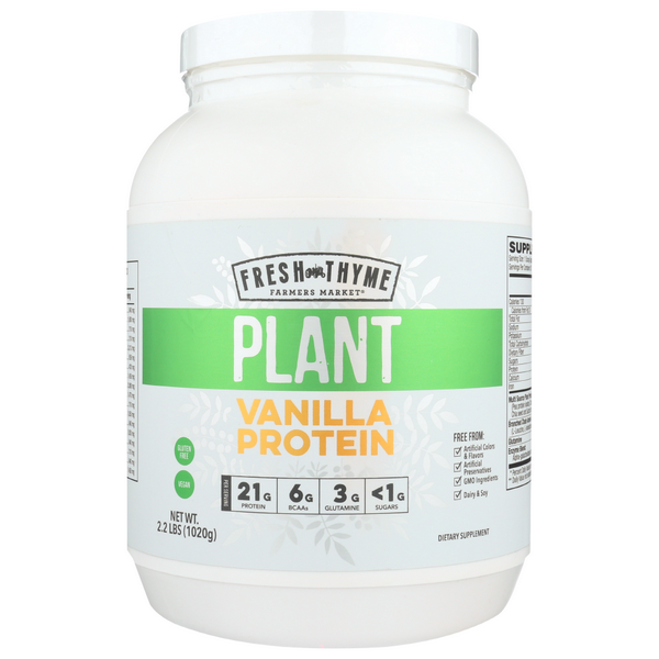slide 1 of 1, Fresh Thyme Vanilla Plant Protein, 1 ct