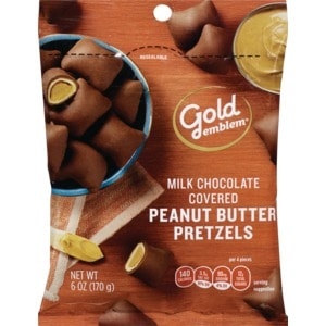 slide 1 of 1, CVS Gold Emblem Gold Emblem Milk Chocolate Covered Peanut Butter Pretzels, 6 Oz, 6 oz