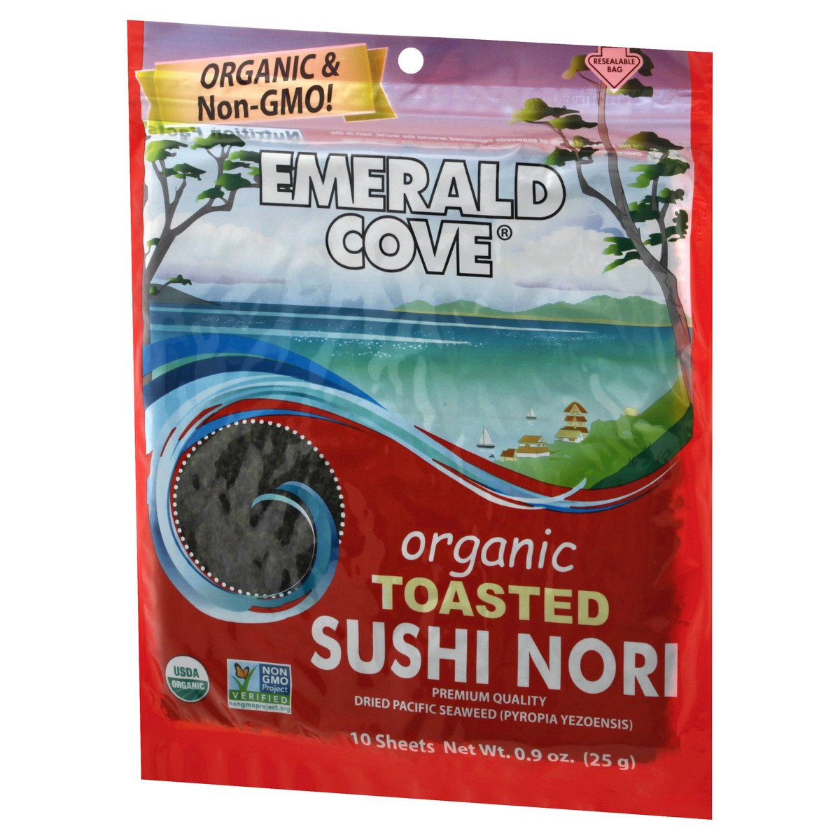 slide 9 of 13, Emerald Cove Sushi Nori Toasted Org, 10 ct