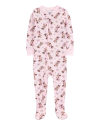 Carter's Baby Minnie Mouse Print Ribbed 1-Piece Pajamas Pink 18M