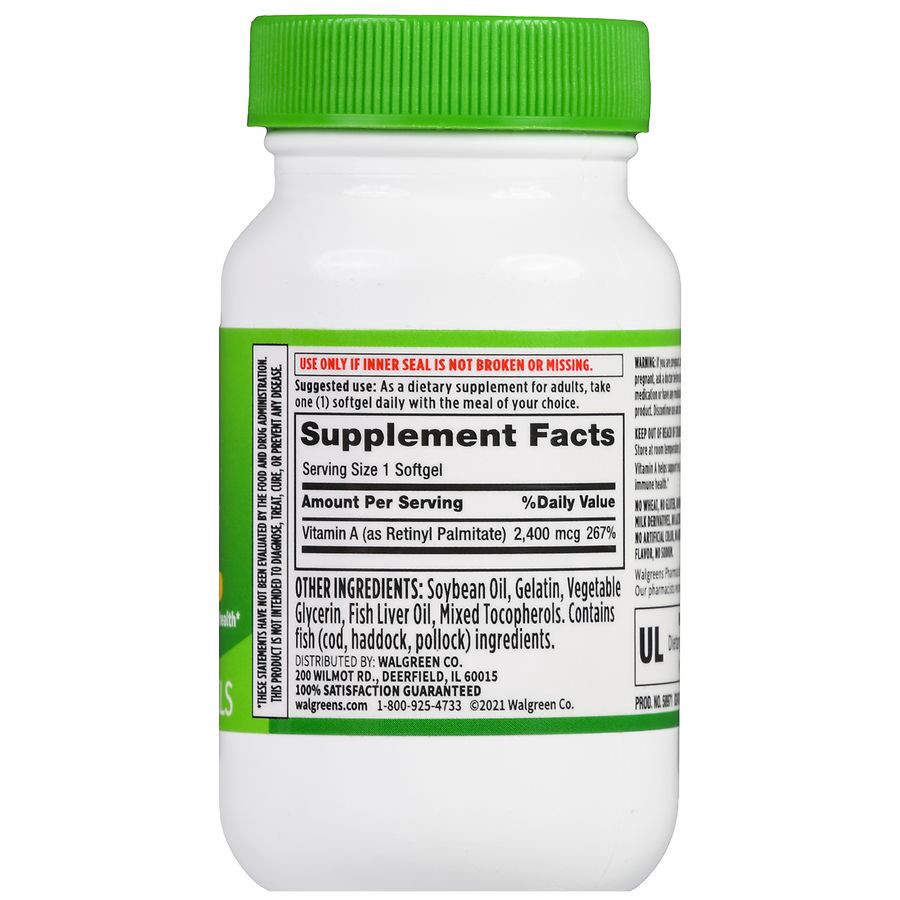 slide 3 of 5, Walgreens Vitamin A 2400 mcg, 100 ct