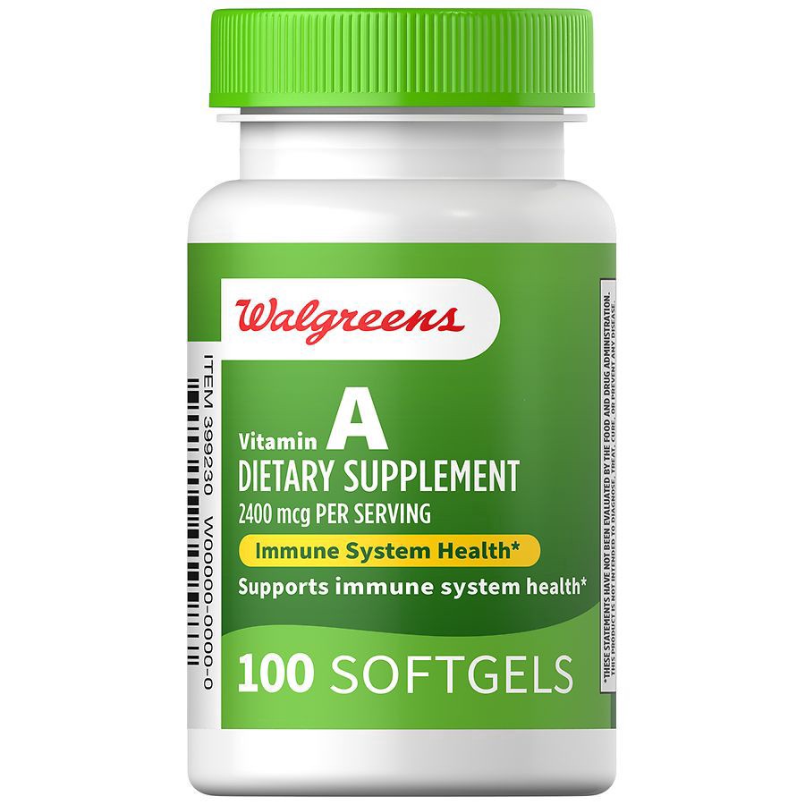 slide 1 of 5, Walgreens Vitamin A 2400 mcg, 100 ct