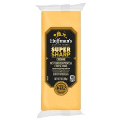 Hoffman's Super Sharp Pasteurized Yellow Cheddar Cheese, 7 oz Block