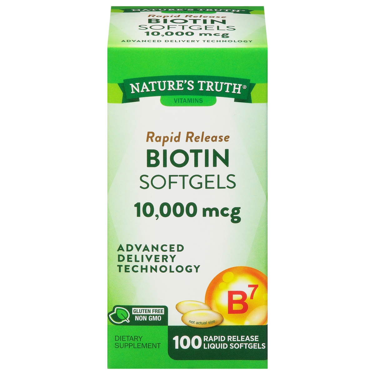 Nature's Truth Maximum Biotin Vitamin Supplement Fast Dissolve Softgels