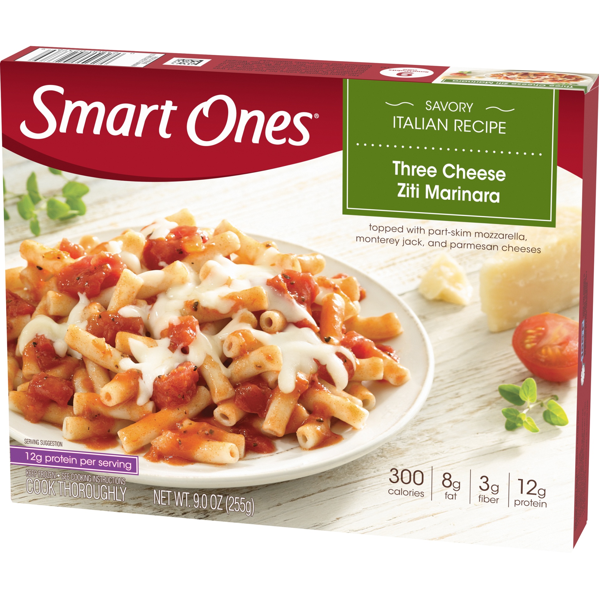 Smart Ones Three Cheese Ziti Pasta Marinara With Mozzarella, Monterey ...