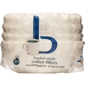 slide 1 of 1, Just the Basics Basket Style Coffee Filters - 200 ct, 200 ct