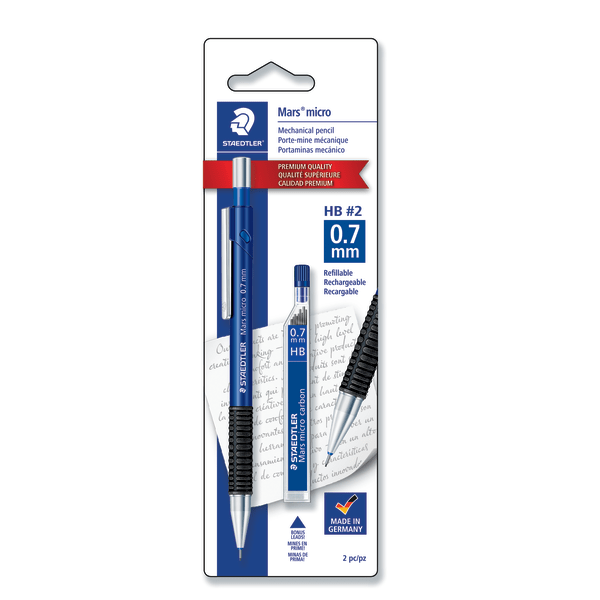 slide 1 of 1, STAEDTLER-Mars 775 Micro Mechanical Pencil With Refills, Blue Barrel, 0.7 mm, 0.7 mm