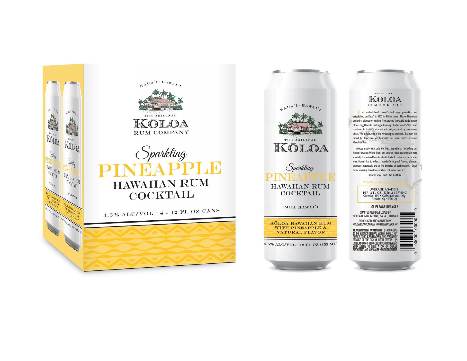slide 1 of 1, KOLOA RUM Koloa Sparkling Cocktail - Pineapple - 1.4 liter, 1 ct