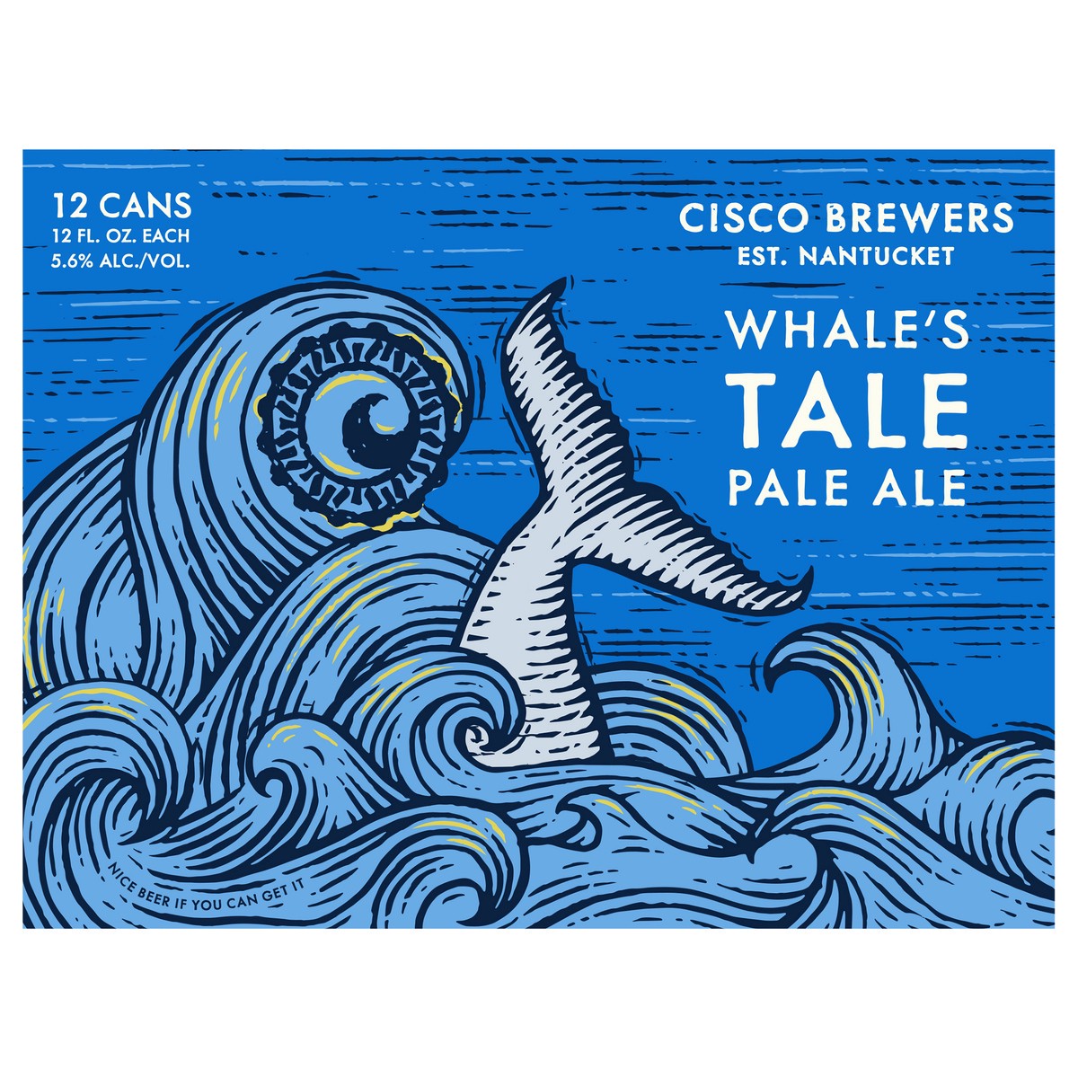 slide 1 of 3, Cisco Brewers Whale's Tale Pale Ale, 12 Pack Beer, 12 fl. Oz. Cans, 5.6% ABV, 12 ct