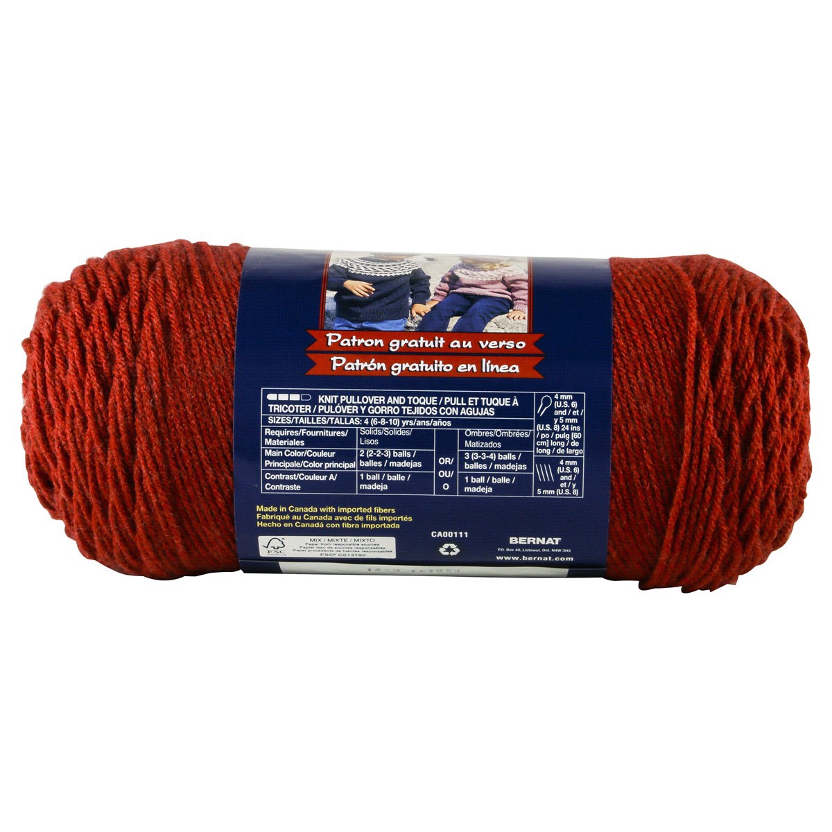 slide 3 of 3, Bernat Super Value Yarn - Redwood Heather, 1 ct