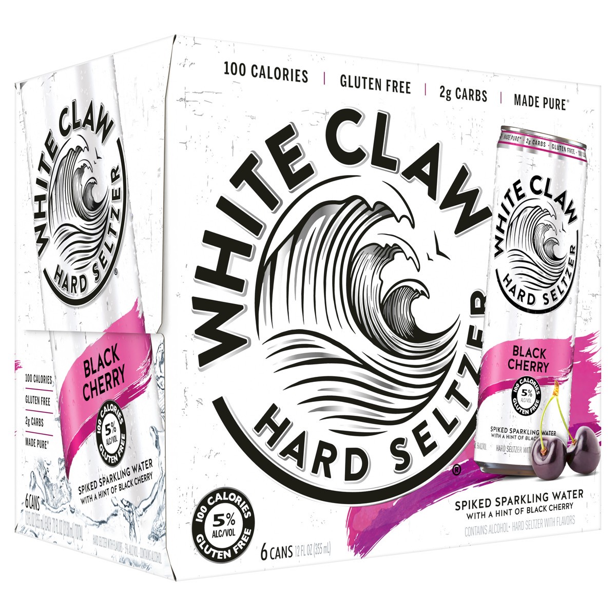 slide 5 of 6, White Claw 6 Pack Spiked Black Cherry Hard Seltzer 6 ea, 6 ct; 12 fl oz