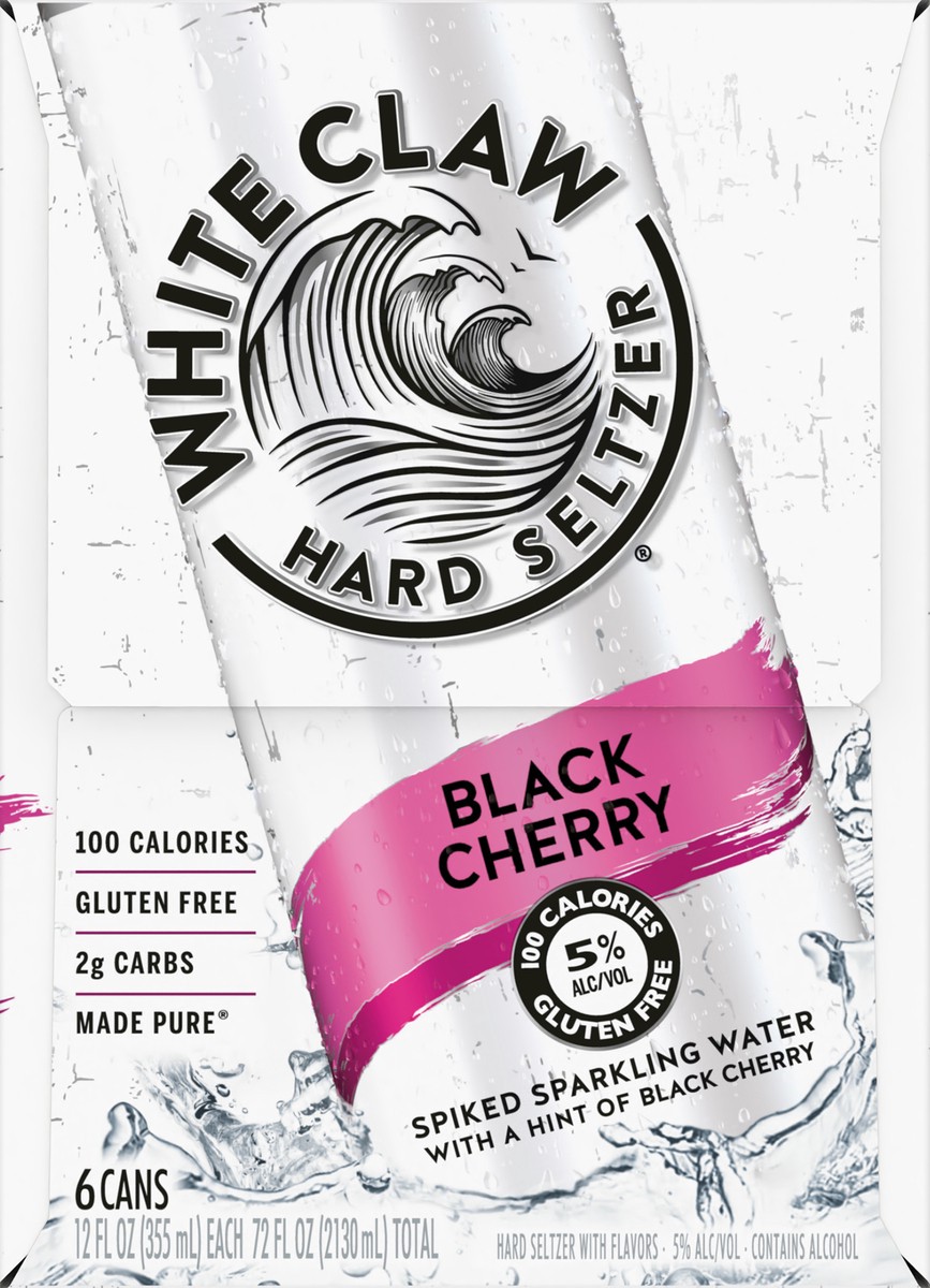 slide 2 of 6, White Claw 6 Pack Spiked Black Cherry Hard Seltzer 6 ea, 6 ct; 12 fl oz