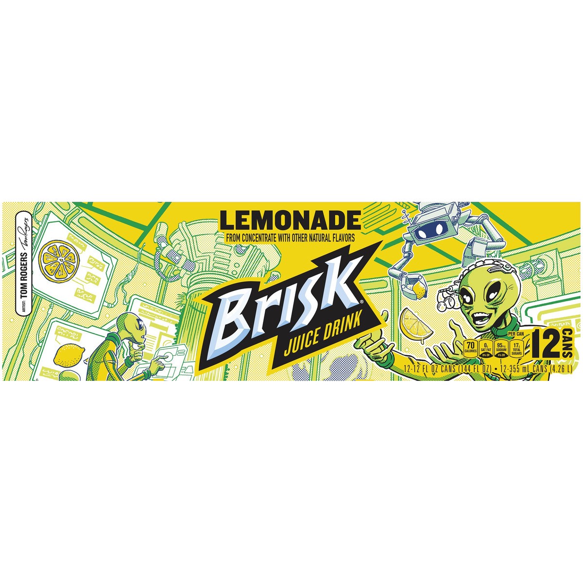 slide 6 of 9, Brisk Lemonade, 12 ct; 12 fl oz