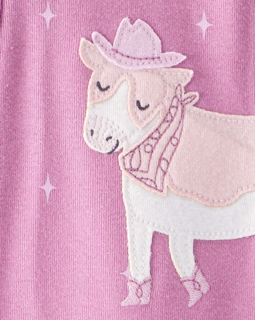 slide 3 of 3, Carter's Carters Toddler Girl Cowgirl 100% Cotton 1-Piece Pajamas - Pink Pink 5T, 1 ct