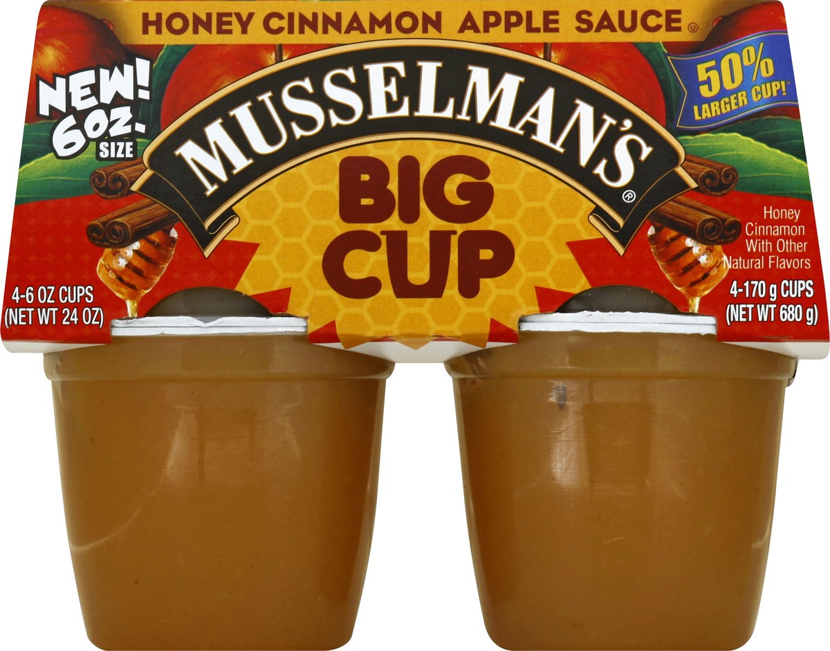 slide 4 of 4, Musselman's Apple Sauce, Honey Cinnamon, 4 ct