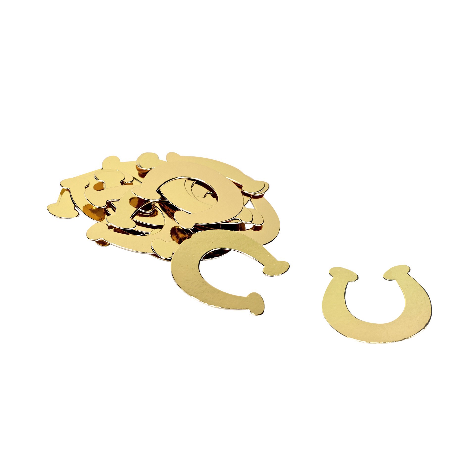 slide 2 of 3, 2" Gold Horseshoe Confetti, 20ct. By Celebrate It, 20 ct