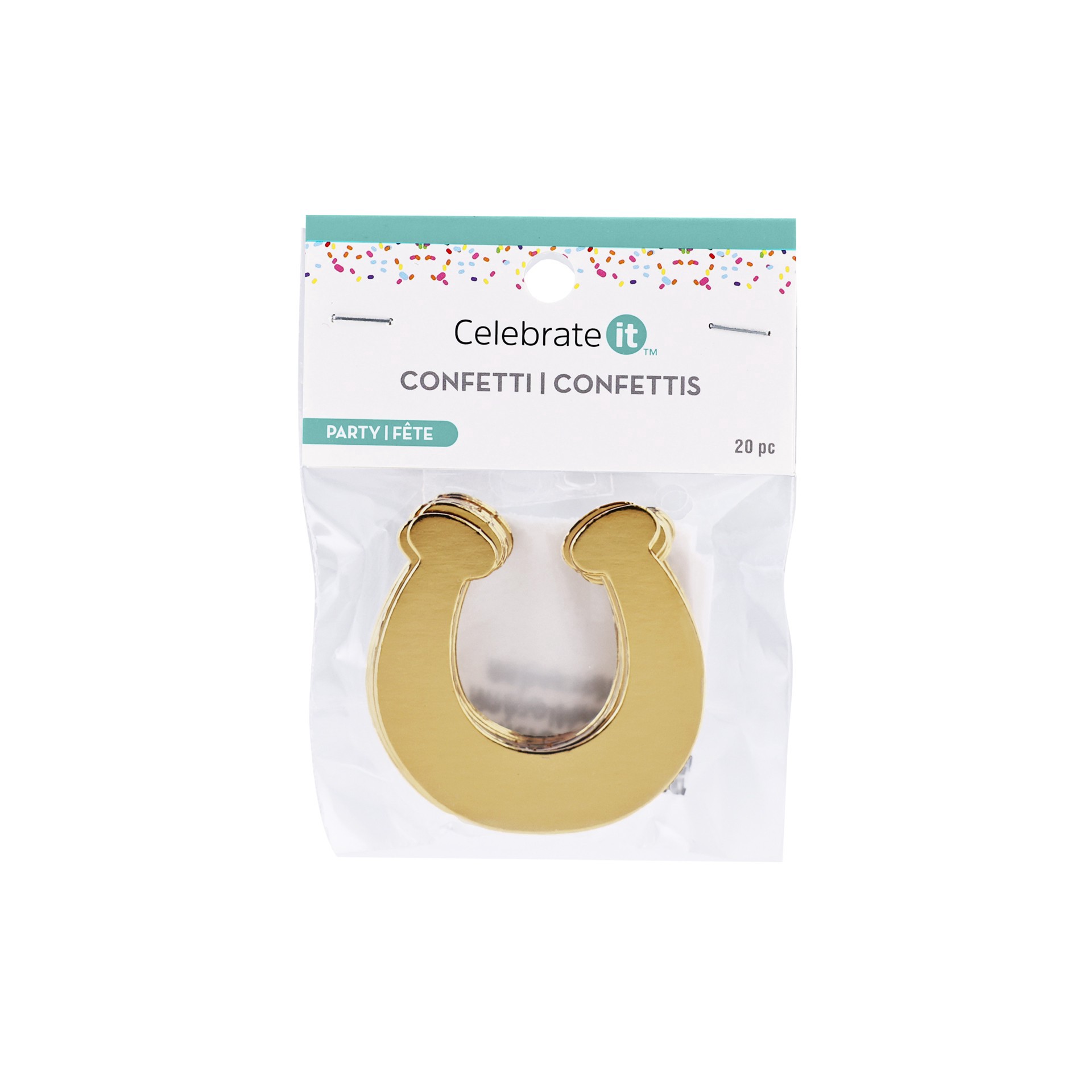 slide 3 of 3, 2" Gold Horseshoe Confetti, 20ct. By Celebrate It, 20 ct
