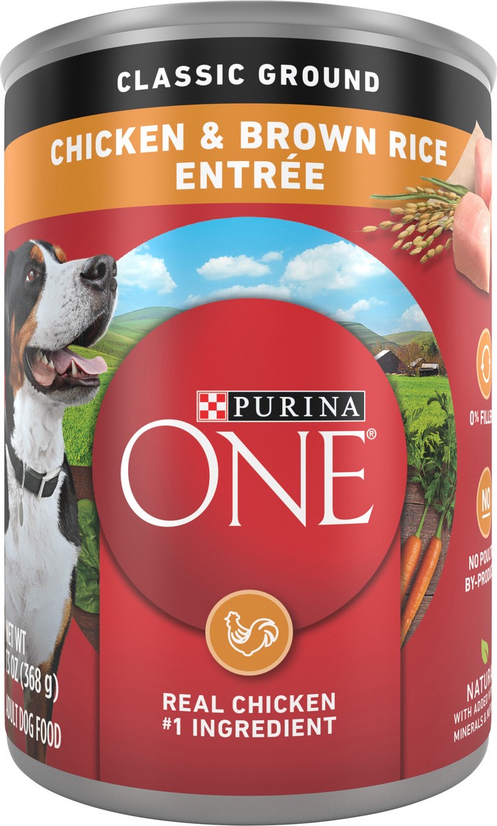 slide 2 of 5, ONE Purina ONE Classic Ground Chicken and Brown Rice Entree Adult Wet Dog Food, 13 oz