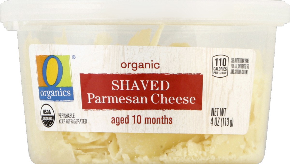 slide 3 of 4, O Organics Organic Cheese Parmesan Shaved Aged 10 Months, 4 oz