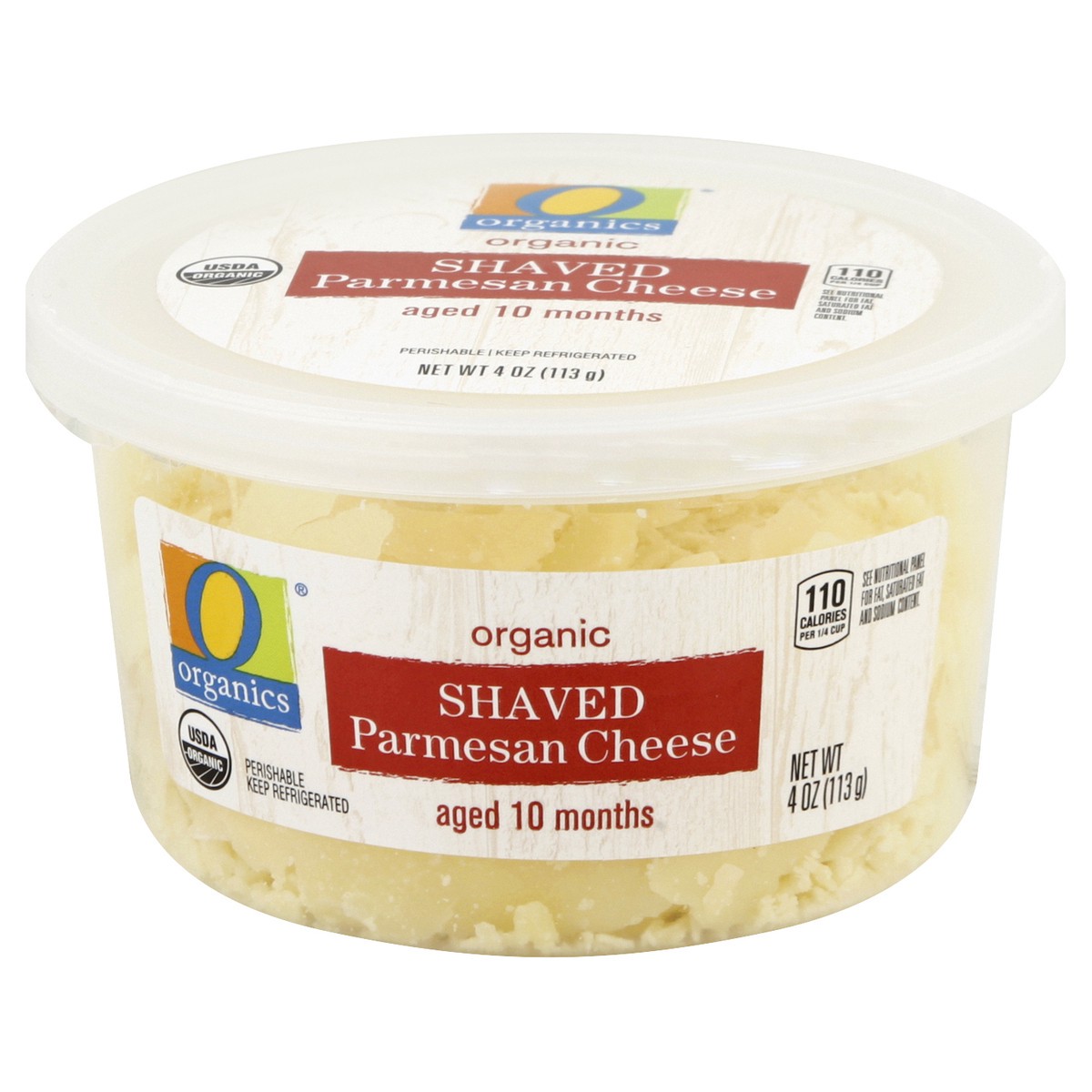 slide 4 of 4, O Organics Organic Cheese Parmesan Shaved Aged 10 Months, 4 oz
