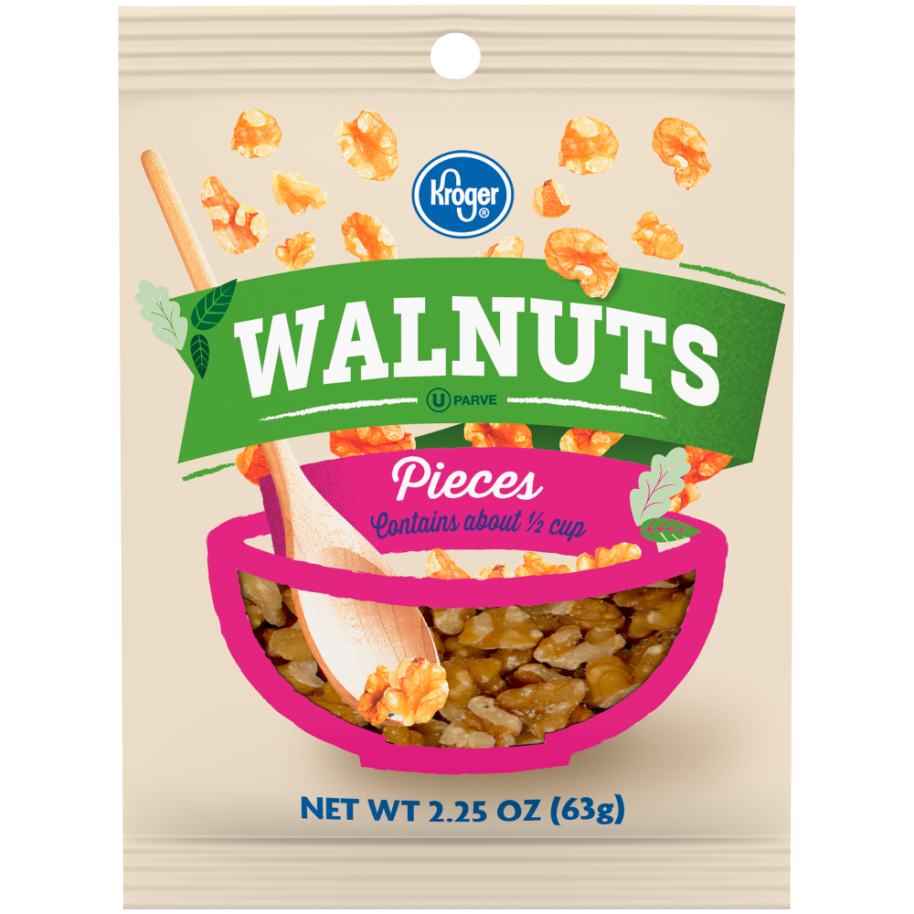 slide 1 of 1, Kroger Walnut Pieces, 2.25 oz