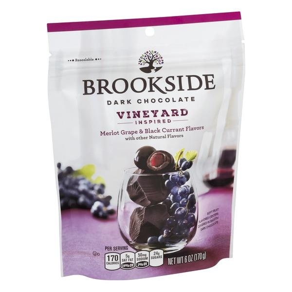 slide 1 of 1, Brookside Vineyard Inspired Merlot Grape & Black Currant Flavors Dark Chocolate, 6 oz