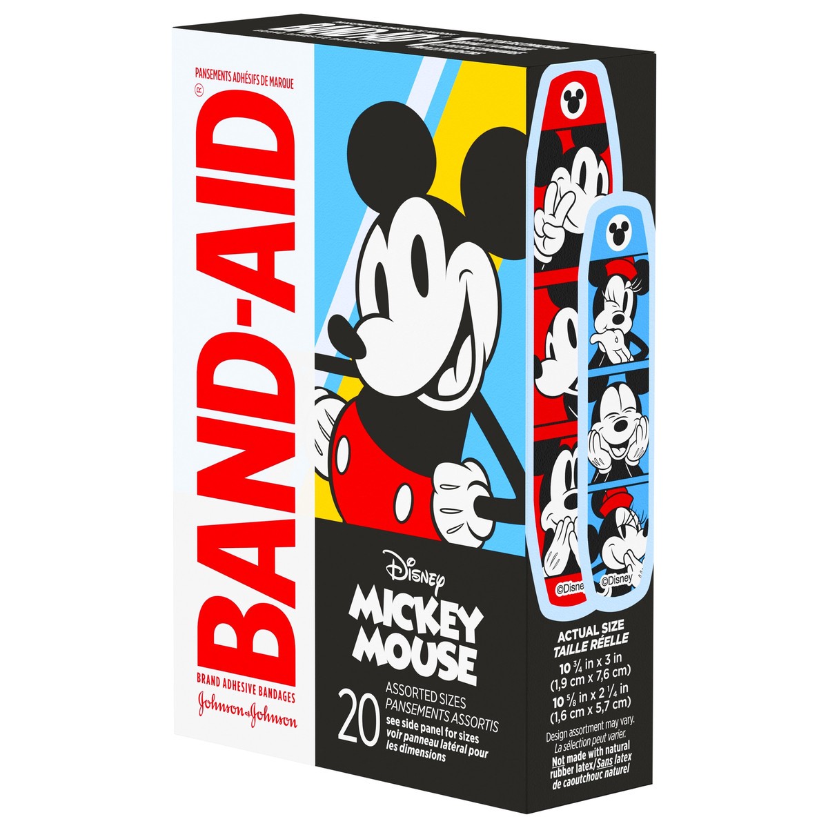 slide 8 of 11, BAND-AID Adhesive Bandages for Minor Cuts & Scrapes, Wound Care Featuring Disney's Mickey Mouse, Fun Bandages for Kids and Toddlers, Assorted Sizes, 20 Count, 20 ct