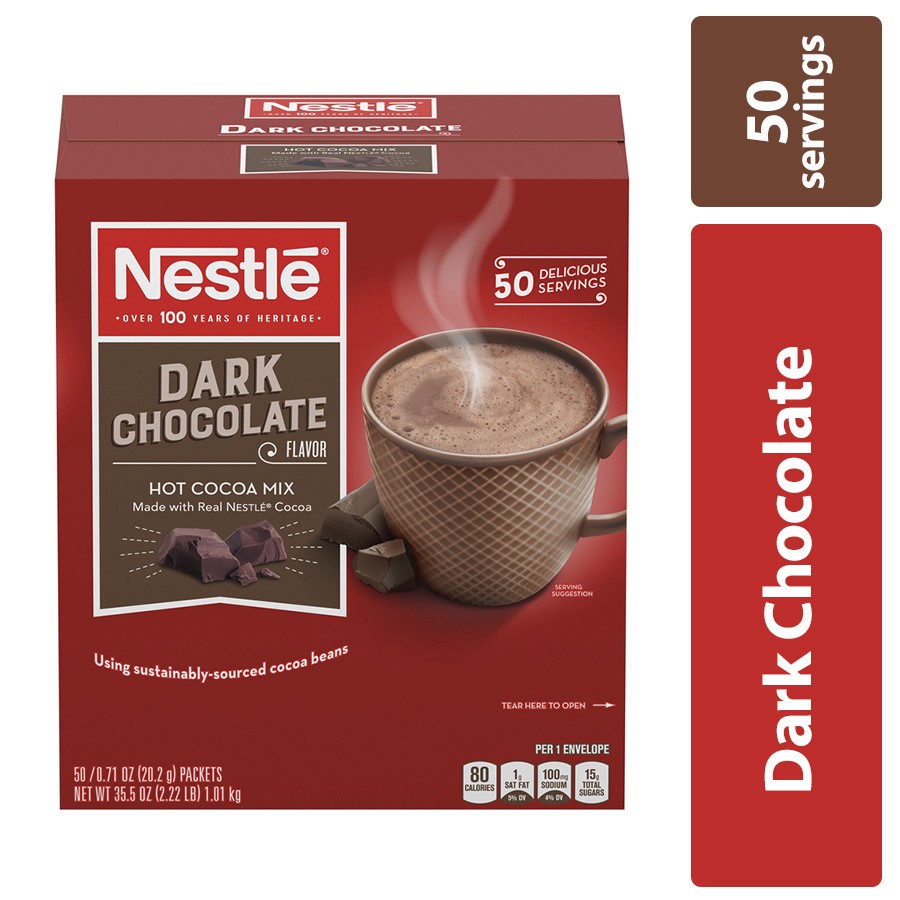 slide 1 of 1, Nestlé Nestle Hot Cocoa Mix, Dark Chocolate Single Serve Hot Chocolate Packets- 35.65 oz, 35.65 oz